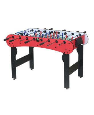 5FT Red MDF Foosball Soccer Table with Steel Rods and 4 Balls, Indoor Football Game Table for Family Recreation or Game Rooms - Rbied