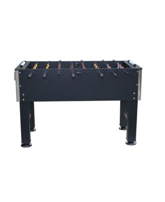 54" Black Foosball Table, Indoor Soccer Game Table with MDF and Steel Frame, PVC Finish, Children's Game Table for Home Recreation