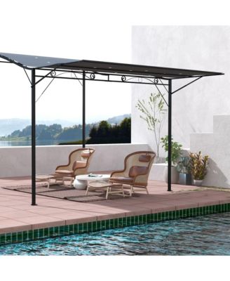 10' x 8' Outdoor Pergola and Patio Gazebo for Garden, Dark