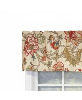 100% Cotton High Quality Ceci Tailored Window Valance with 1.5" Rod Pocket 50" W X 12" L Red