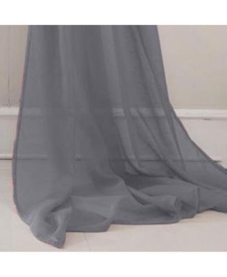 Celine Decorative Sheer Curtain Scarf - 55" x 216" - Charcoal