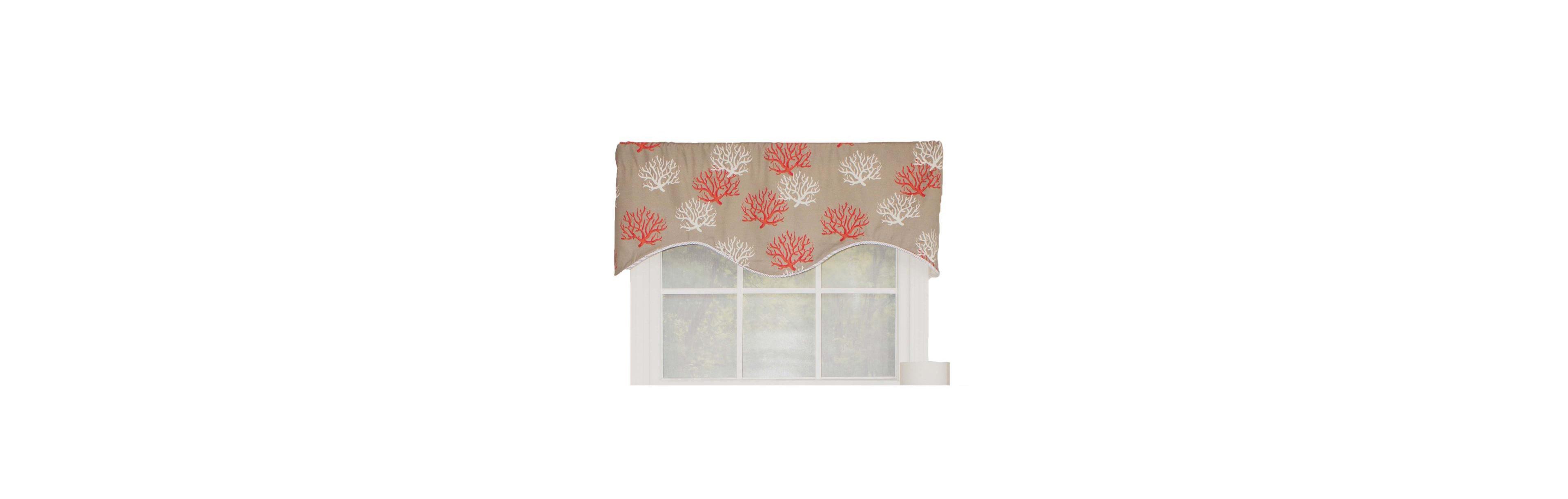 Rlf Home Sea Coral Cornice All Season 3" Rod Pocket Valance 50" x 17"