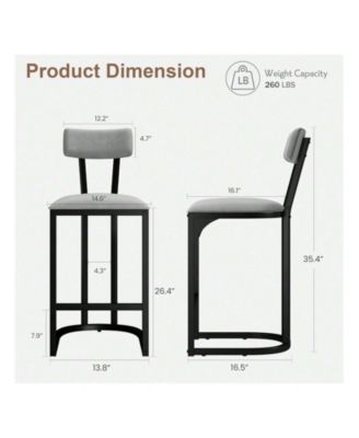 Home Bar Stools Set Of 2, Counter Height Bar Stools For Kitchen Counter, Island Chairs For Dining Table, Tall Barstools For Kitchen
