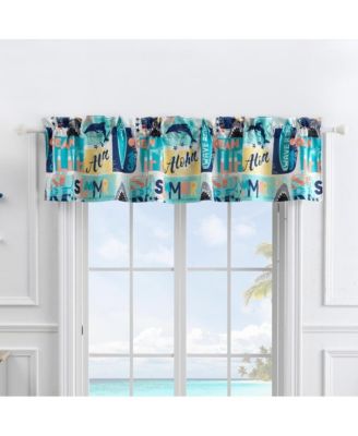Greenland Home Fashion Wave Rider Rod Pocket Darcy Window Curtain Valance - Blue 84x16"