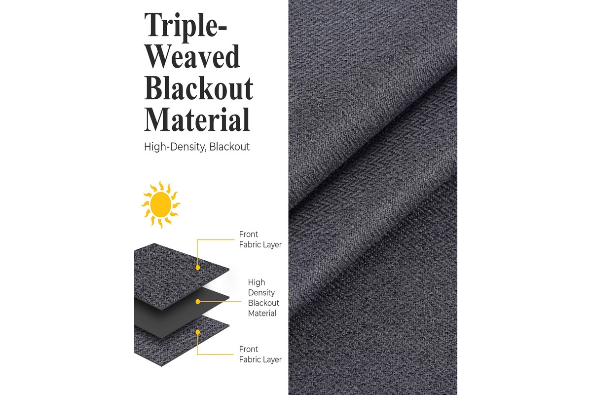 Superior Nyan 100% Blackout Machine Washable Curtains, Set of 2 Panels