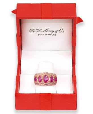 Sapphire (1-5/8 ct. t.w.) and Diamond (1/2 ct. t.w.) Ring in 14k White Gold (Also Available in Emerald)