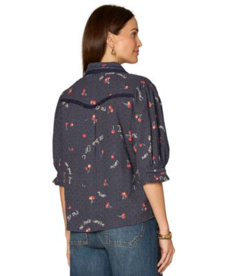 Petite Button-Down Woven Shirt