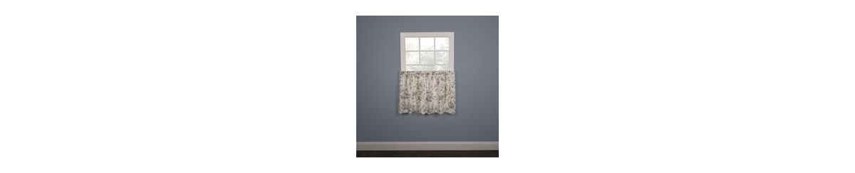 Ellis Curtain Abigail Design Printed Room Darkening Window Rod Pocket Pair Set With 2 Tiers - 2-Piece - 56x24