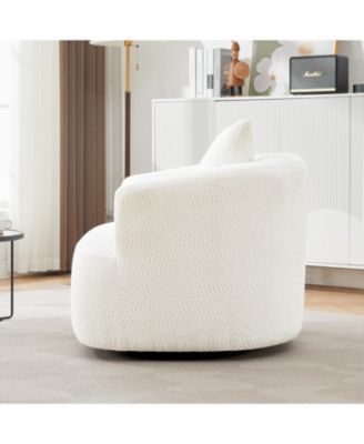 360° Swivel Accent Chair Sofa with Throw Pillow, Light Gray