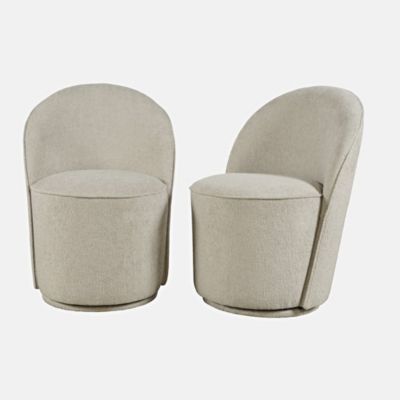 Landon Mid-Century Modern Upholstered Swivel Dining Chair