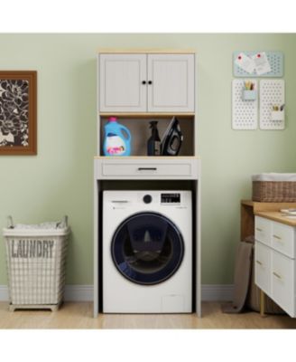  Over the Washer and Dryer Storage Cabinet - Antique White