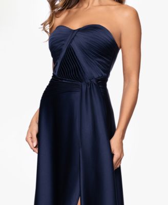 Women's Hammered Satin Strapless Gown