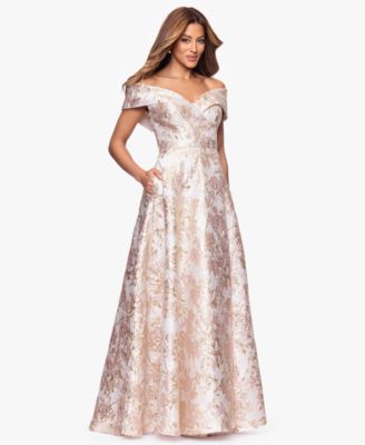 Women's Sweetheart-Neck Metallic-Jacquard Ball Gown