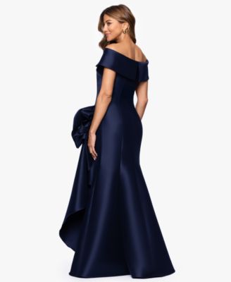 Women's Mikado Off-The-Shoulder Ruffle Ball Gown