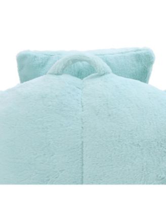 Giant Faux Fur Bean Bag Chair with Footstool