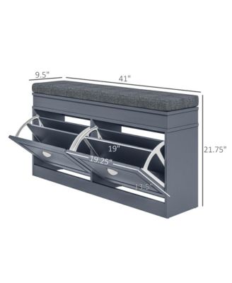 Modern Shoe Bench with Cushion and Storage