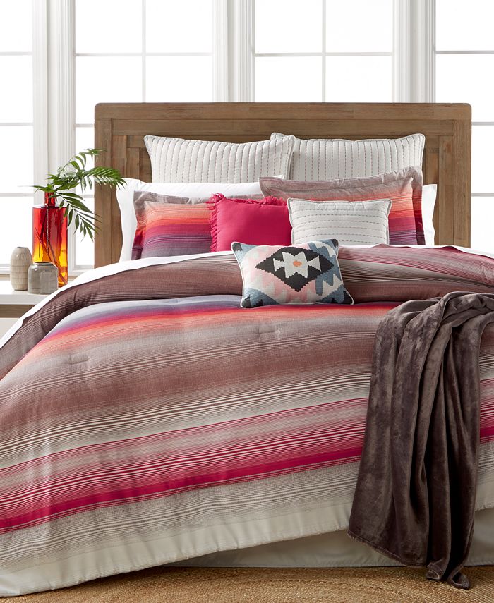 Comforter Sets Queen $300 B1443 Pem America Bedding Reeves Sunset Stripe 10-pc 