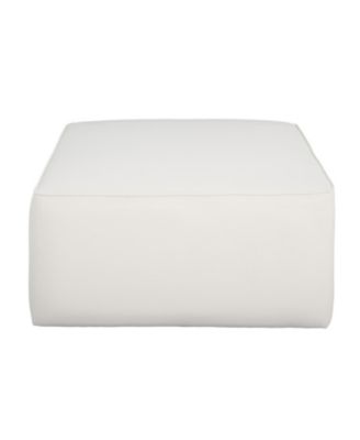 Upholstered Square Ottoman, Cream
