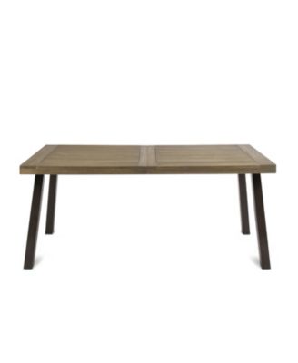 Della Acacia Wood Dining Table, Grey/Rustic Metal