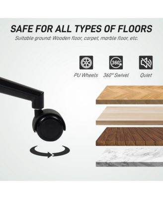 Home Office Chair No Arms with Wheels, 360 Swivel Desk Chair,