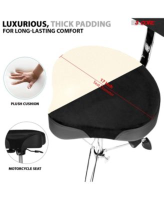 Drum Throne w Backrest 4" Padded Stool Airlift 25" Adjustable Drummer Stool 441Lb Capacity