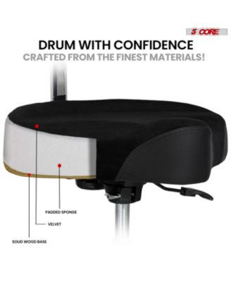 Drum Throne w Backrest 4" Padded Stool Airlift 25" Adjustable Drummer Stool 441Lb Capacity