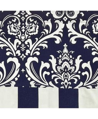 Ozbourne Style Banded 3" Rod Pocket Valance 50" x 16" Navy