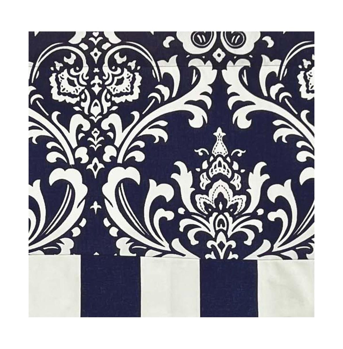 Rlf Home Ozbourne Style Banded 3" Rod Pocket Valance 50" x 16" Navy