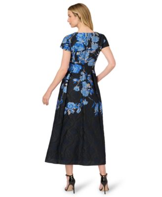 Women's Jacquard Tie-Front Ball Gown