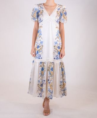 Women's Floral Puff-Sleeve Dress
