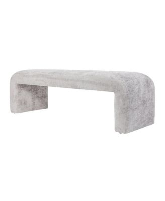 Sophia Modern Luxury Curved Upholstered Waterfall Jacquard Bench - Large