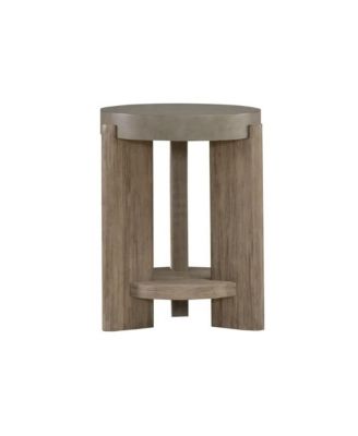 Affinity Chairside Table for Living Room - Dusty Taupe Faux Concrete Tops