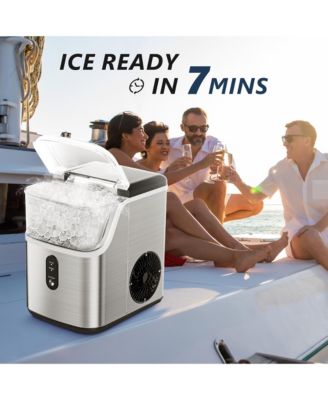 35-lb Ice Per day Nugget/Pebble Ice Maker with Auto-Cleaning and 1.8Lbs Ice Storage in Silver
