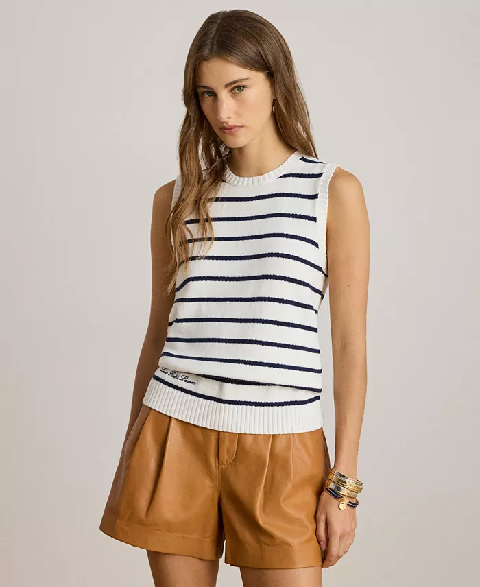 Women's Sleeveless Striped Sweater