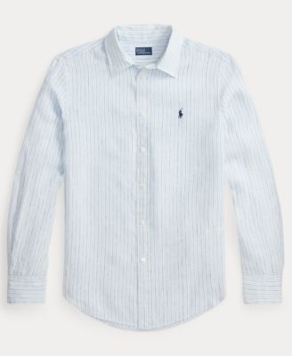 Women's Classic Fit Striped Linen Shirt