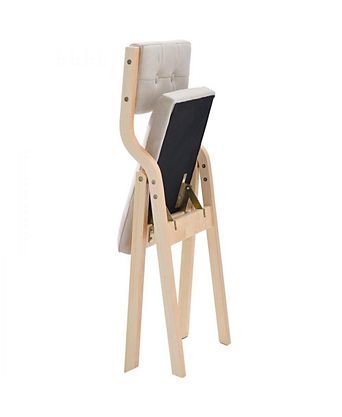 Set of 2 Wooden Folding Chairs with Soft Padded Cushions