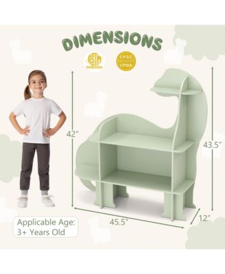 3-Tier Dinosaur Kids Bookshelf Toy Storage Organizer Montessori Book Shelf