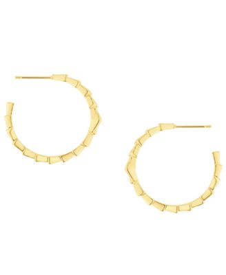Cubic Zirconia in 18k Gold Plated Brass Geometric Hoop Earrings, Macy's Exclusive