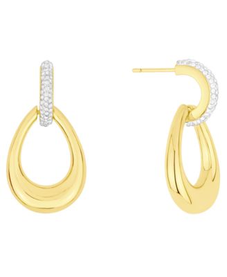 And Now This - Crystal in 18k Gold Plated Brass Drop Earrings