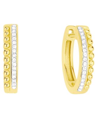 2-Pc. Cubic Zirconia 18k Gold-Plated Hoop and Stud Earrings Set, Macy's Exclusive