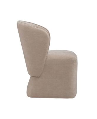 Accent Dining Chair with Castors - Rounded Arm - Wicker Upholstry