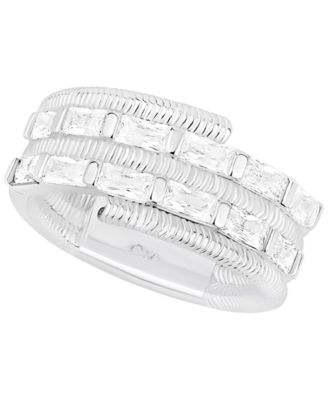 Cubic Zirconia Silver Plated Band Ring, Macy's Exclusive