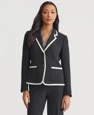 Women's Stretch Crepe Two Button Jacket, Regular & Petite