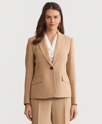 Women's Notched Collar One-Button Blazer, Regular & Petite