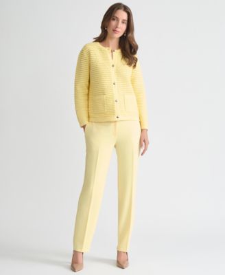 Women's Textured-Stitch Button-Front Cardigan, Regular & Petite