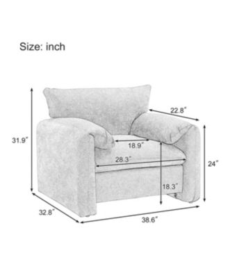 Modern Chenille Oversized Armchair Accent Single Sofa Lounge Chair