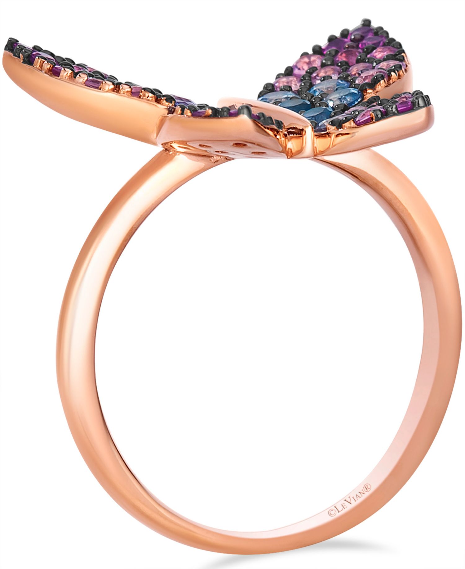 Sapphire Ombre Butterfly Ring (1.15 ct. t.w.) in 14k Strawberry Gold