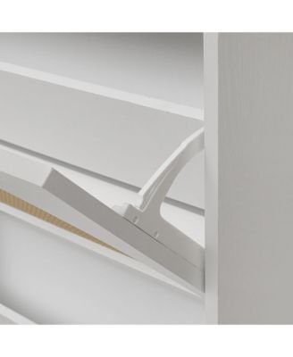 Streamdale 2 Door Shoe Rack, Rattan, Double Layer, Suitable for Living Room, Hallway