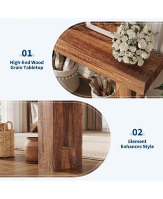 63"ches Long Console Table for Entryway, Narrow Sofa Table for Hallway, Behind Couch Wooden Entry Table, Accent Table