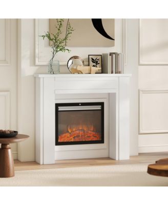 Modern Fireplace Mantel, Fireplace Surround with Leg,